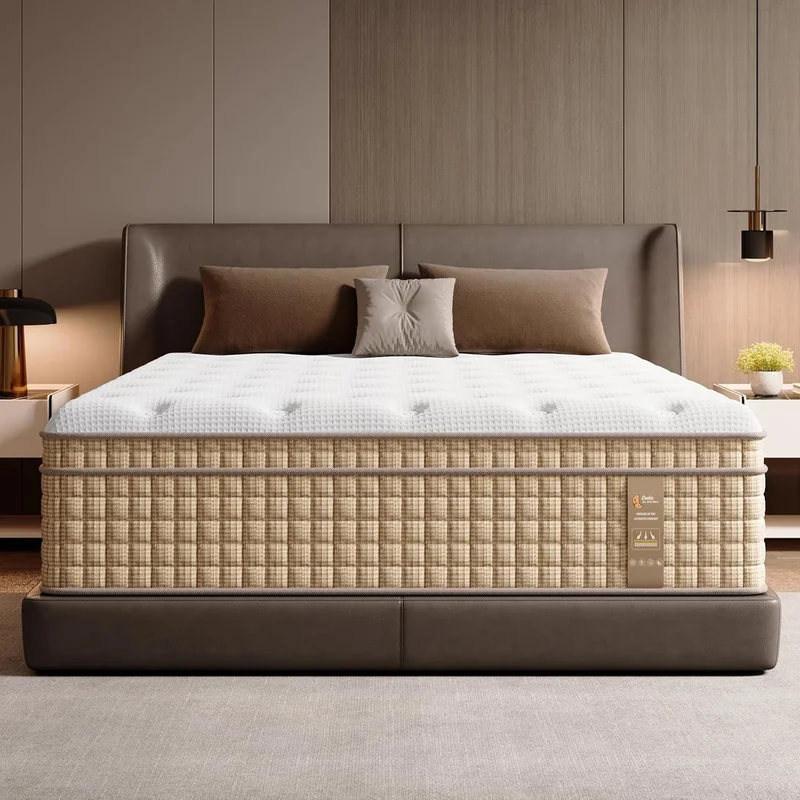 Queen Mattress 12" - Beige+white