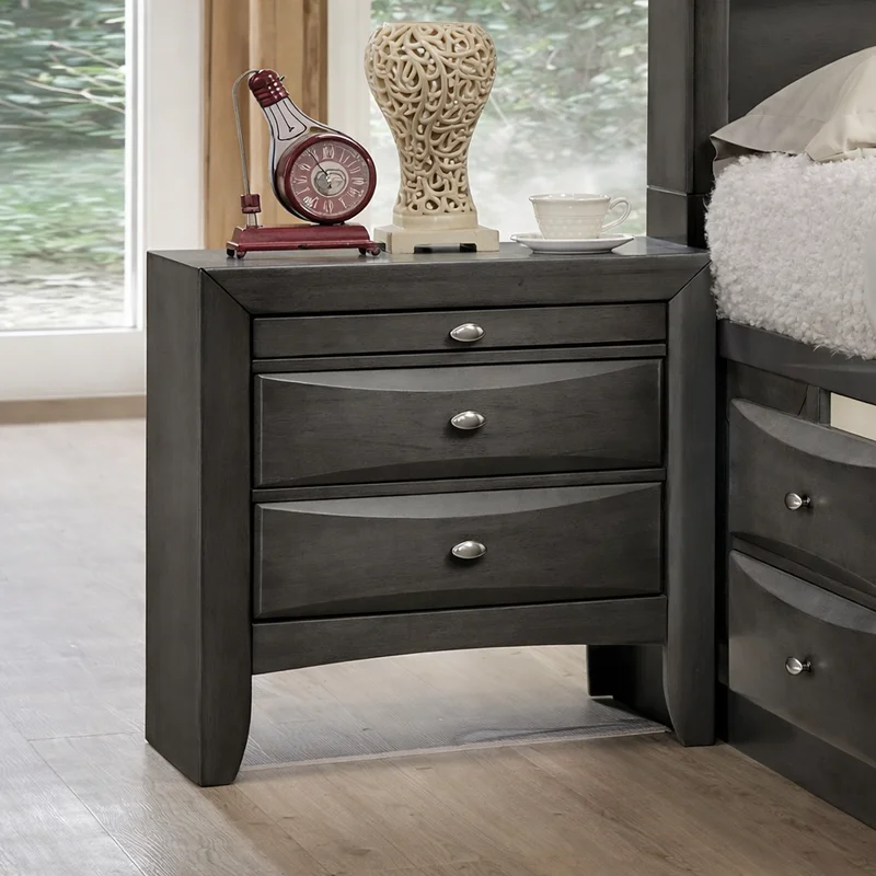 Zosimo Transitional Nightstand Gray