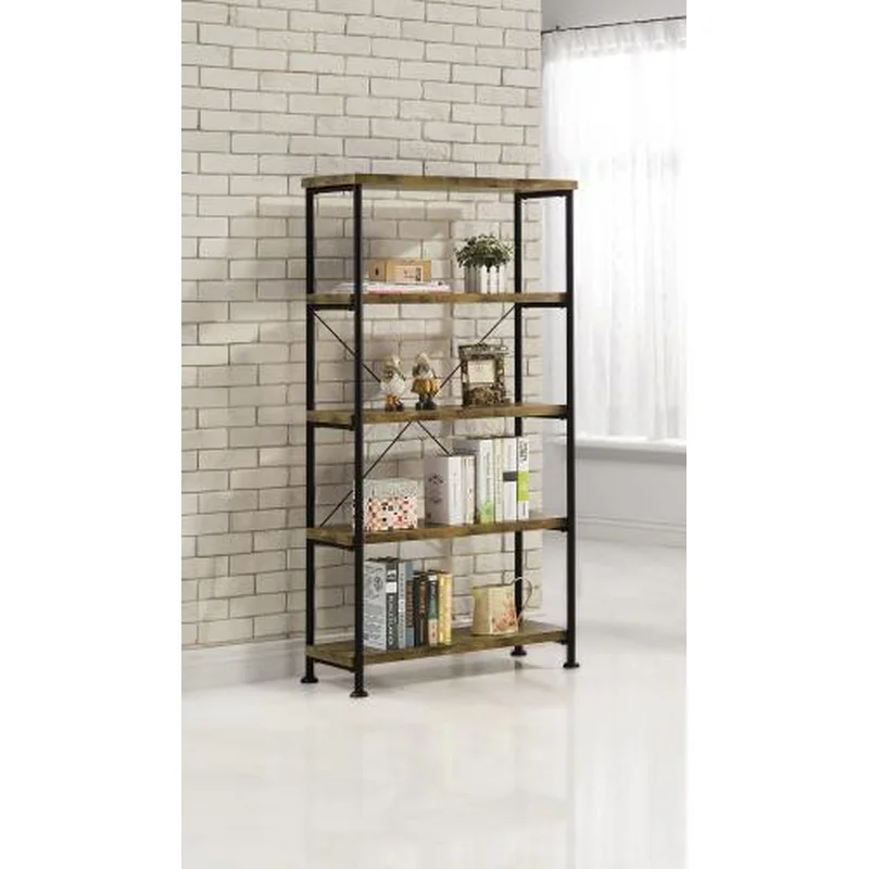 Analiese 63-inch 4-shelf Bookshelf Rustic Nutmeg Bookcase