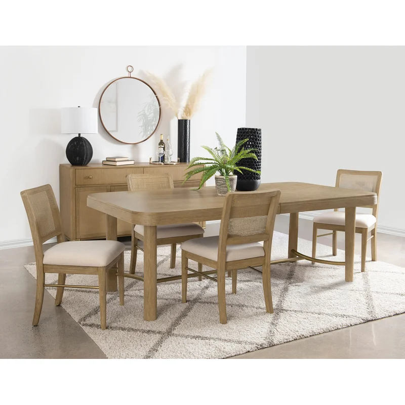 Arini 5-piece Extension Leaf Dining Table Set Sand Wash CREAM