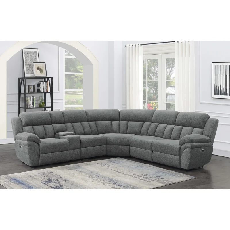 Bahrain 6-piece Modular Power Reclining Sectional Charcoal