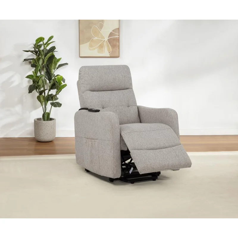 Dayes Upholstered Power Lift Recliner Chair Taupe