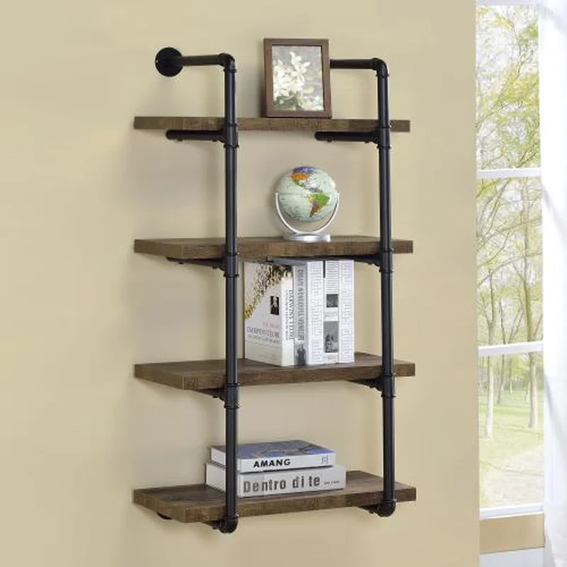 Elmcrest 24-inch 4-shelf Wall Bookshelf Rustic Oak Bookcase