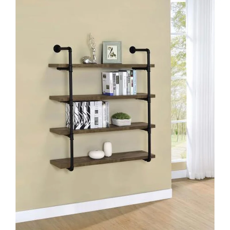 Elmcrest 39-inch 4-shelf Wall Bookshelf Rustic Oak Bookcase
