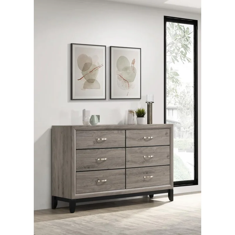 Watson 6-drawer Bedroom Dresser Cabinet Light Taupe