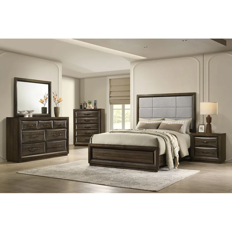 Atlas 5-piece Eastern King Bedroom Set - Dark Oak & Light Gray