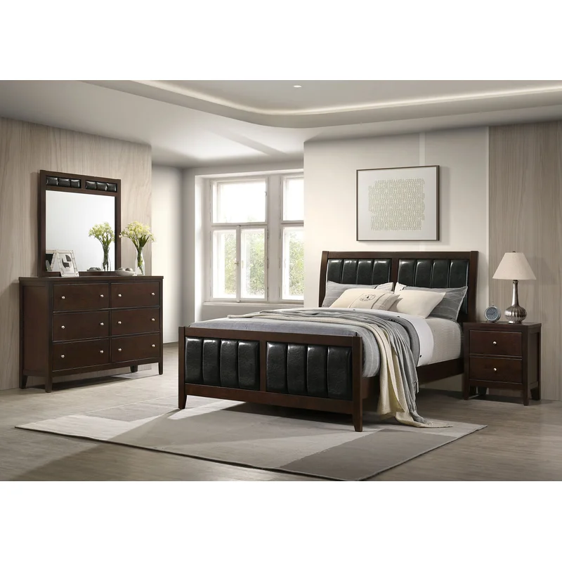 Carlton 4-piece Eastern King Bedroom Set Cappuccino BLACK