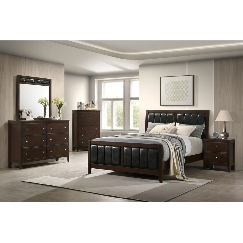 Carlton 5-piece Eastern King Bedroom Set Cappuccino BLACK