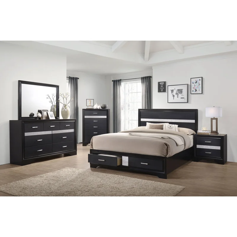 Miranda 4-piece Queen Bedroom Set Black