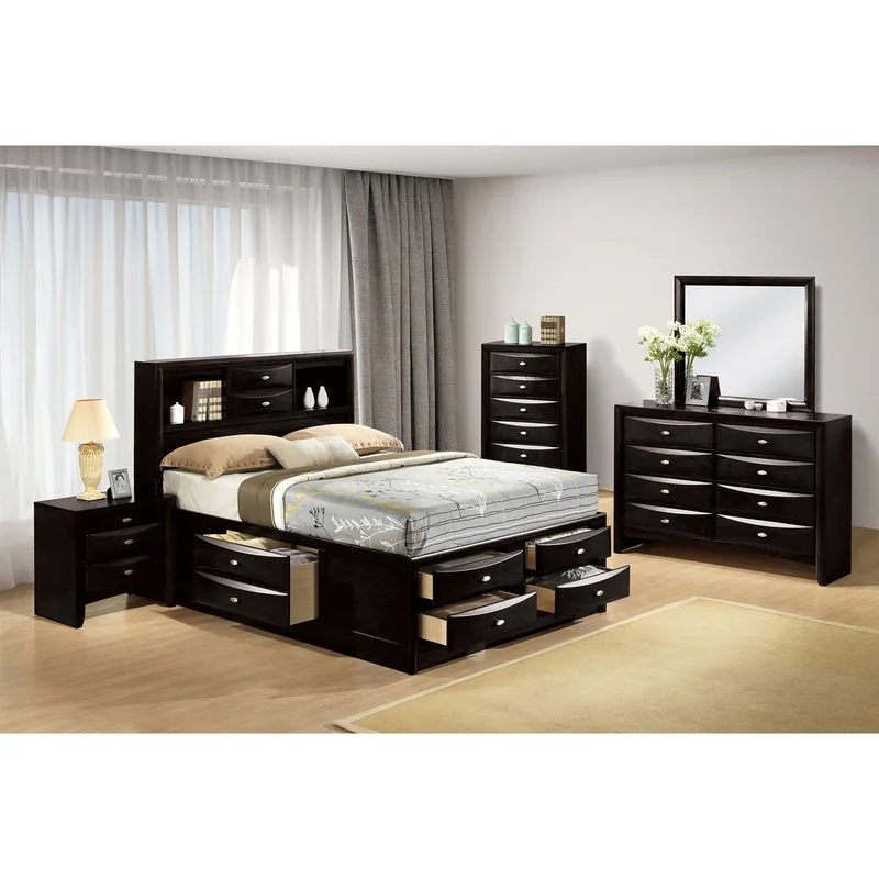 Zosimo Black 5 Pc. Queen Bedroom Set w/ 2NS