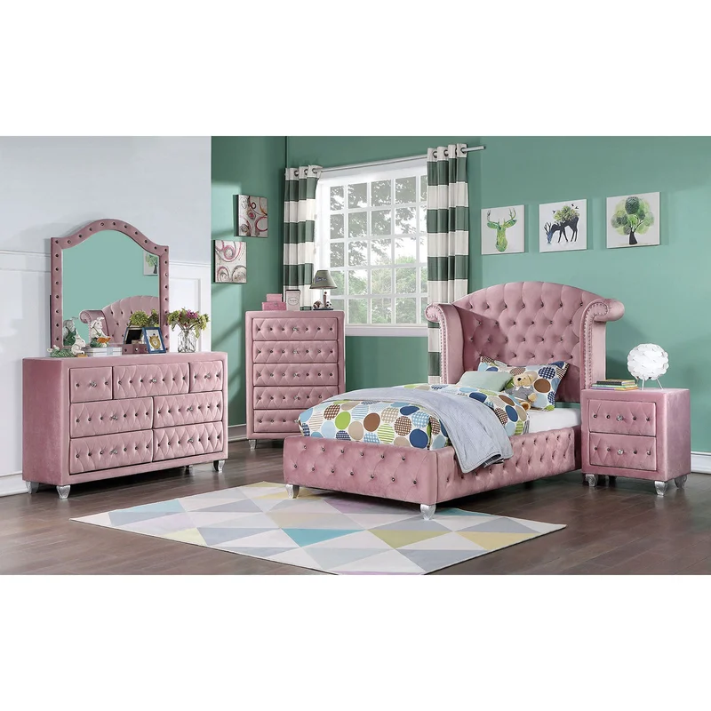 Zohar Pink 4 Pc. Twin Bedroom Set