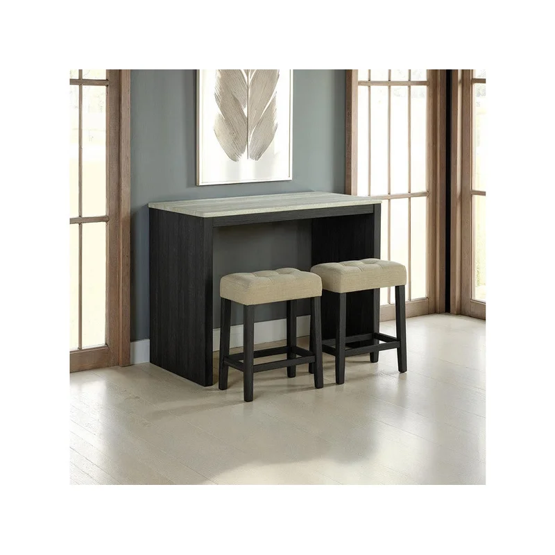 Zanaide Black/Gray/Beige 3 Pc. Counter Ht. Table Set w/ USB