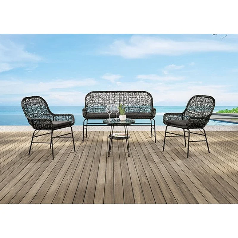 Zalika Black 4 Piece Patio Set