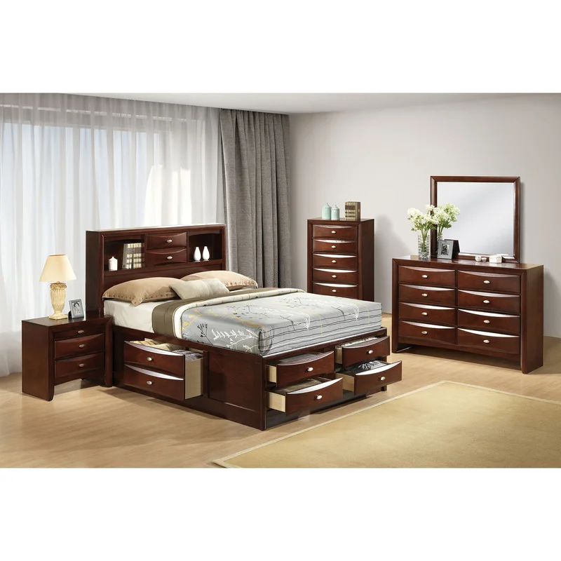 Zosimo Dark Cherry 5 Pc. Queen Bedroom Set w/ Chest