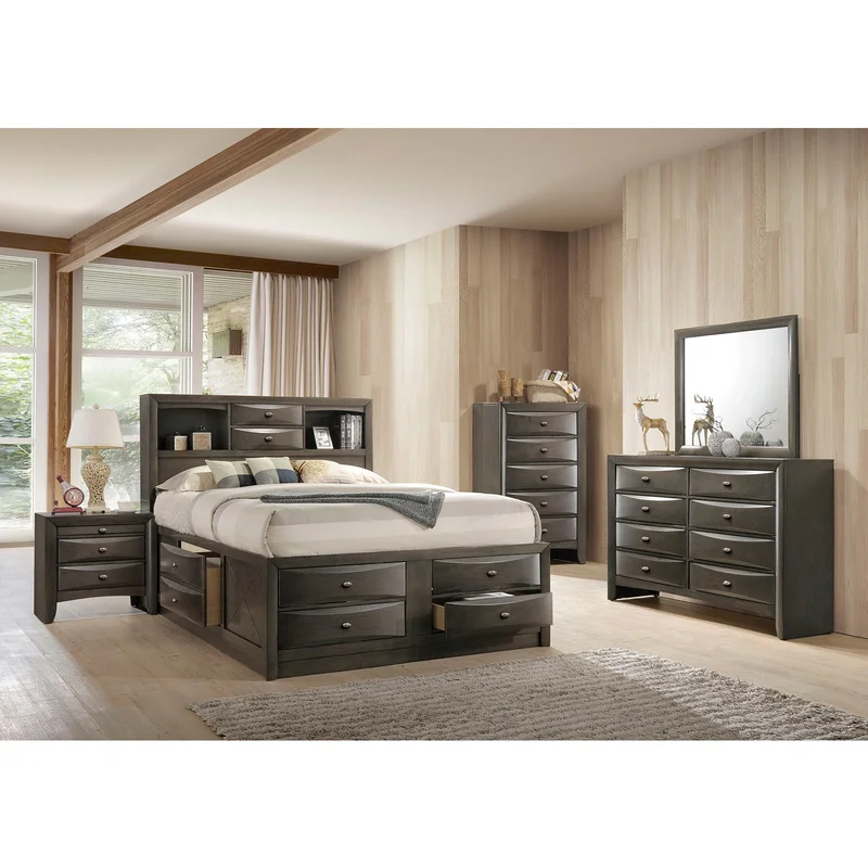 Zosimo Gray 5 Pc. Queen Bedroom Set w/ Chest