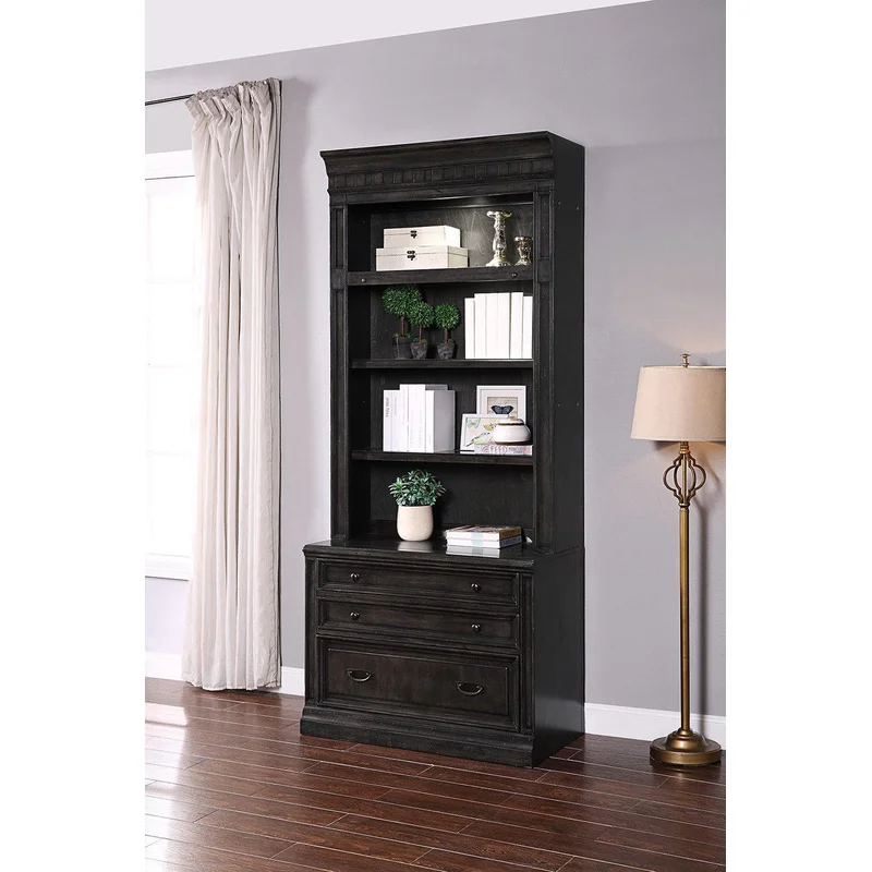 Parker House Washington Heights 2pc Lateral File & Hutch in Washed Charcoal