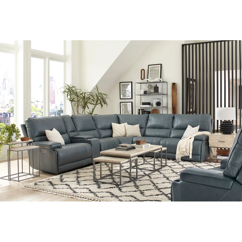 Parker Living Whitman - Powered By Freemotion 6 Piece Modular Power Reclining Sectional with Power Adjustable Headrests