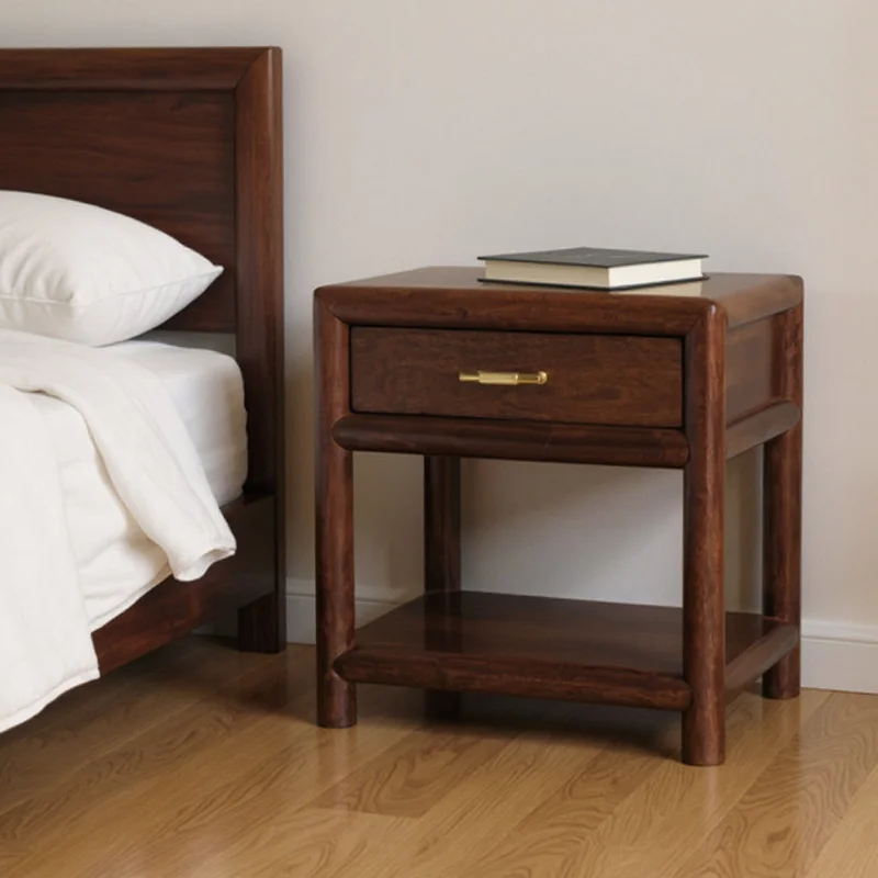 20 Chestnut Solid Wood Square One Drawer Nightstand