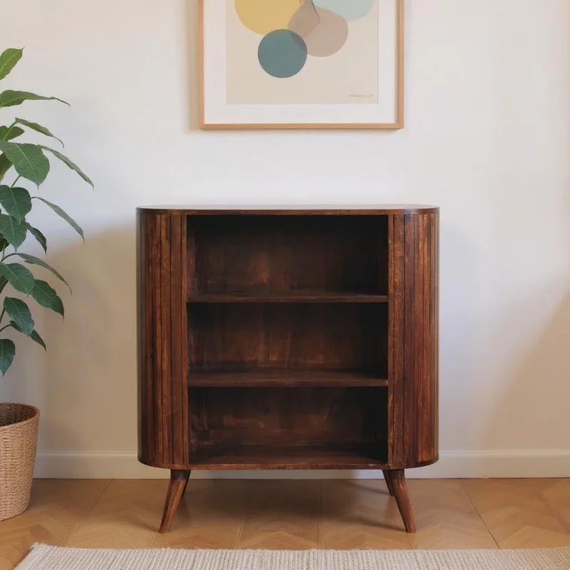 39 Chestnut Solid Wood Three Tier Bookcase