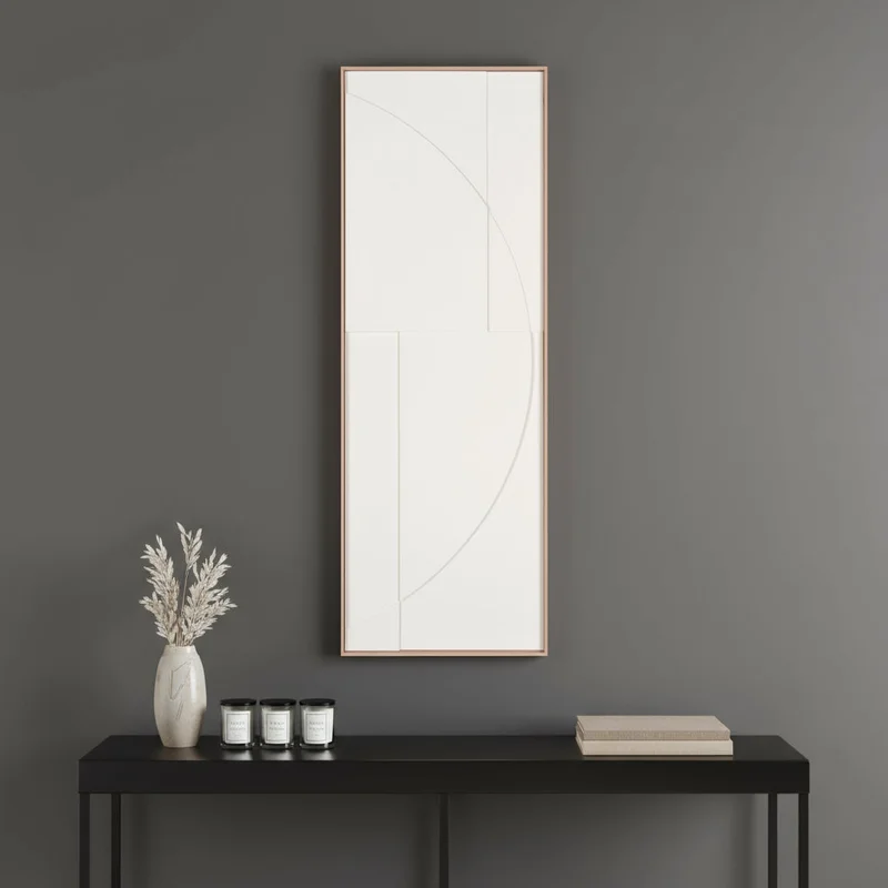 White Geo Brown Shadowbox Wall Art