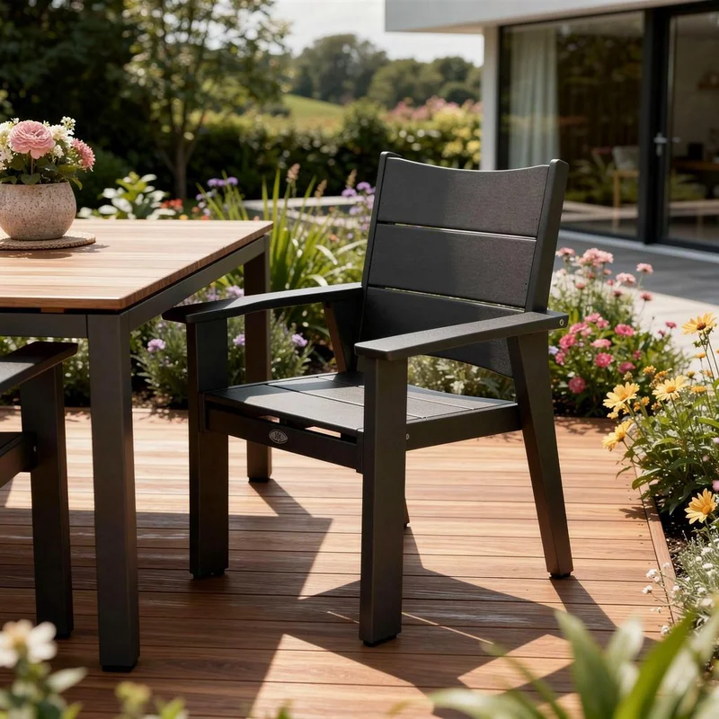 26 Black Heavy Duty Plastic Outdoor Dining Chair