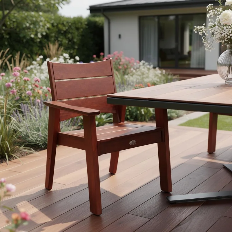 26 Mahogany Textured Heavy Duty Plastic Outdoor Dining Chair