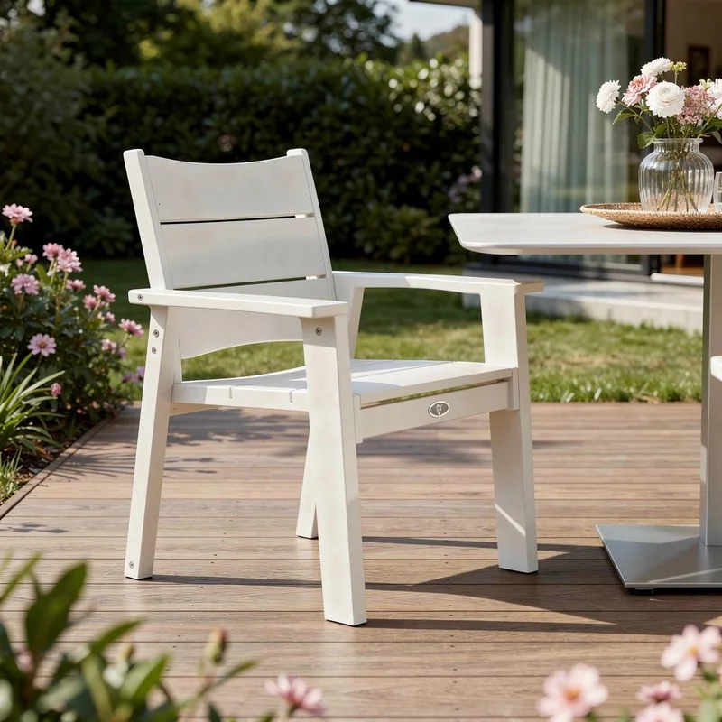 26 White Heavy Duty Plastic Outdoor Dining Chair