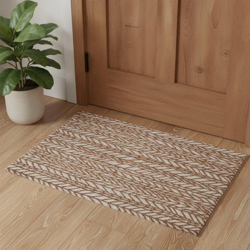 3 X 5 Brown And Tan Chevron Area Rug