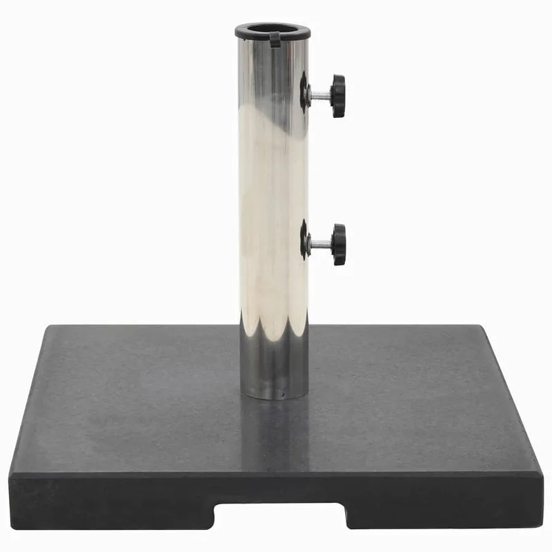 vidaXL 44lb Square Umbrella Base with Handles Patio Parasol Base for 1.5/1.9 Pole Sizes Granite Plate Stainless Steel Pipe E