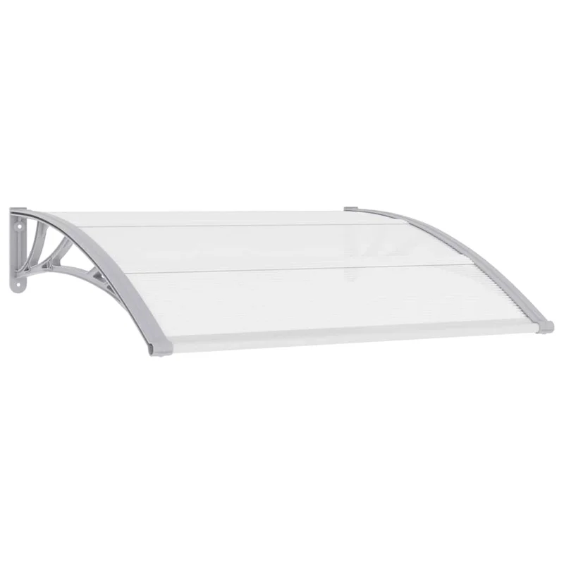 vidaXL Door Canopy Gray and Transparent47.2x31.5 PC