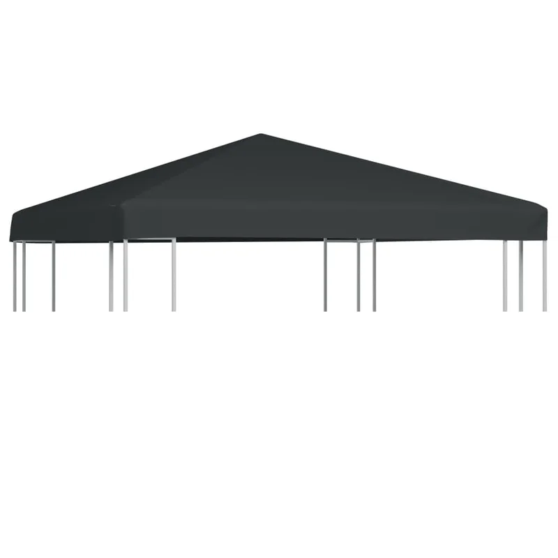 vidaXL Durable Gazebo Top Cover 9.8x9.8 - Gray Water Resistant Polyester Fabric with PVC Coating Sun & Light Rain Protection