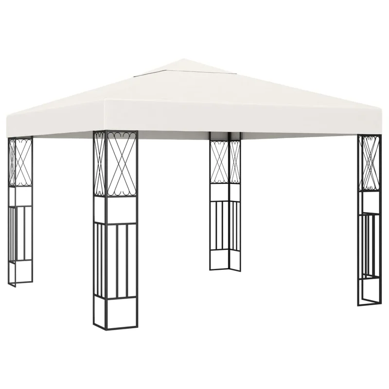 vidaXL Gazebo 9.8x9.8 Cream Fabric