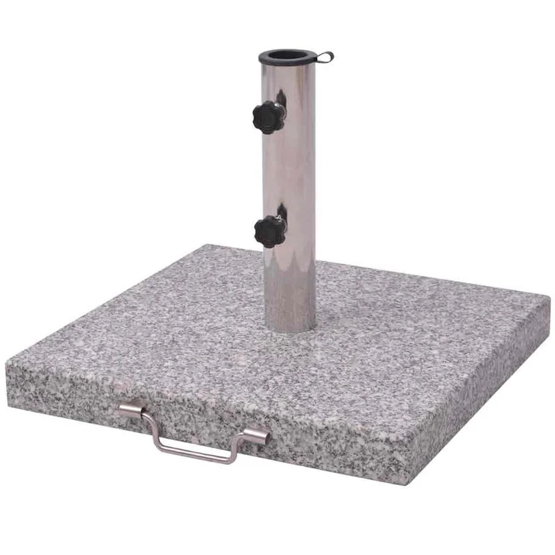 vidaXL Parasol Stand - Portable Polished Granite Stainless Steel Frame Suitable for Outdoor Parasols up to 118 Diameter Easy