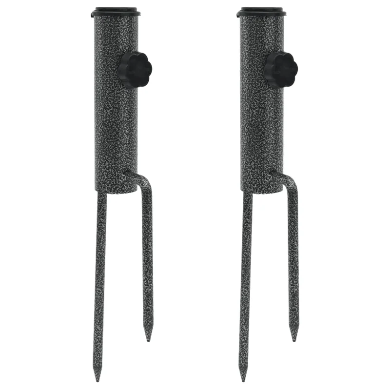 vidaXL Parasol Stands with Spikes 2 pcs 3.5x13.8 Galvanized Steel