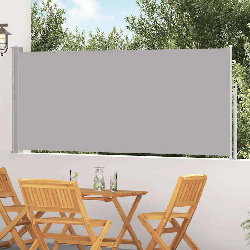 vidaXL Retractable Side Awning 47.2 x118.1 Gray