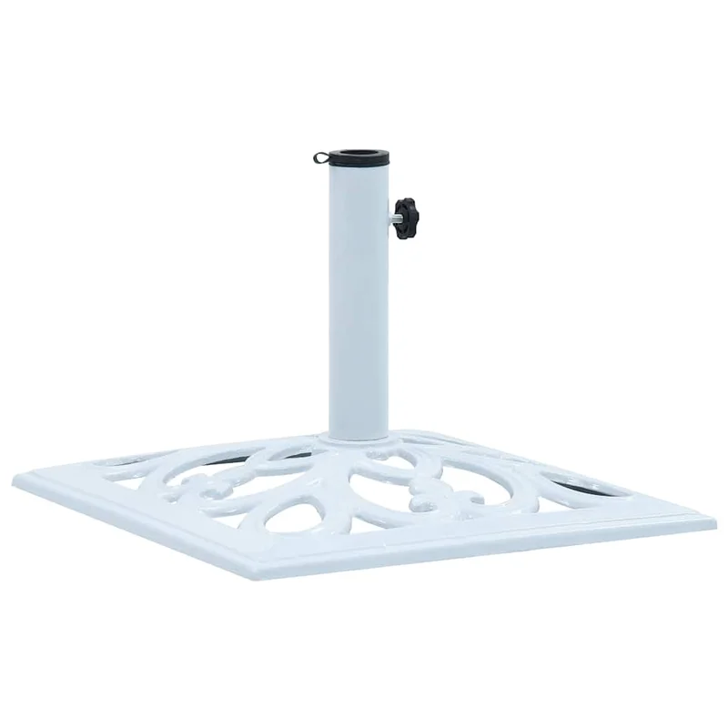 vidaXL Umbrella Base White 26.5 lbs 19.3 Cast Iron
