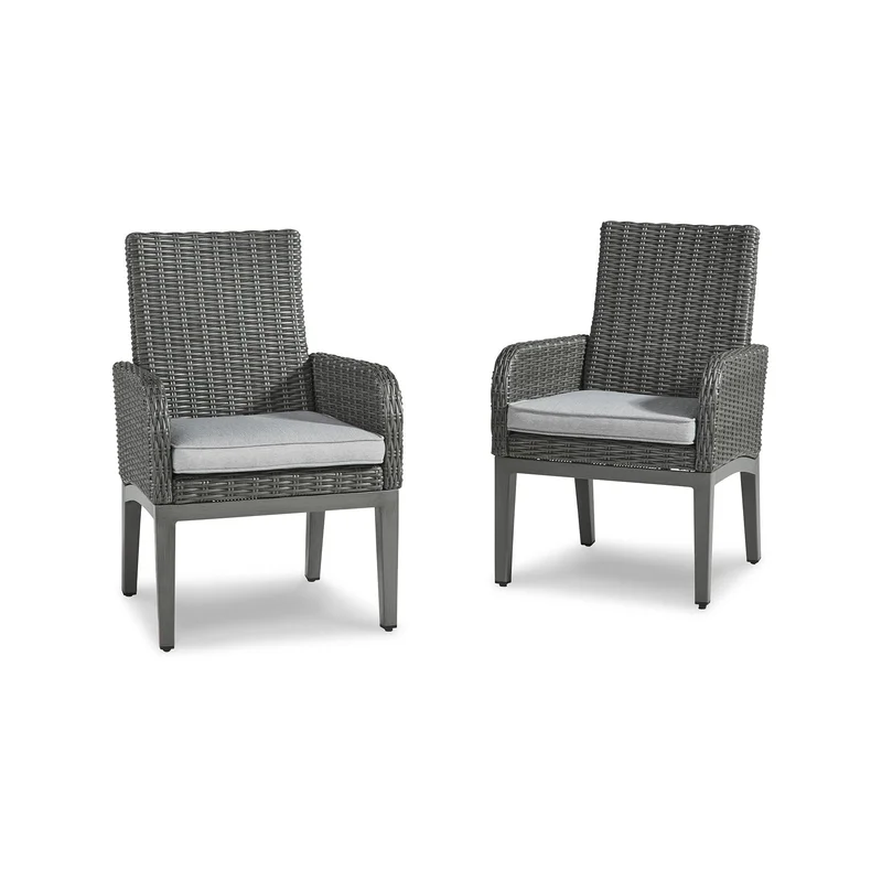 Asp 25 Inch Outdoor Armchair Aluminum Frame Gray Polyester Upholstery