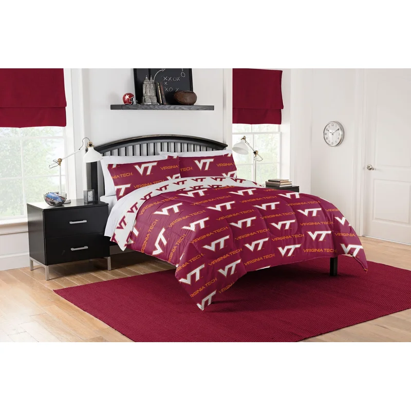 Virginia Tech Hokies Rotary Queen Bed In a Bag Set(D0102H94cXU)