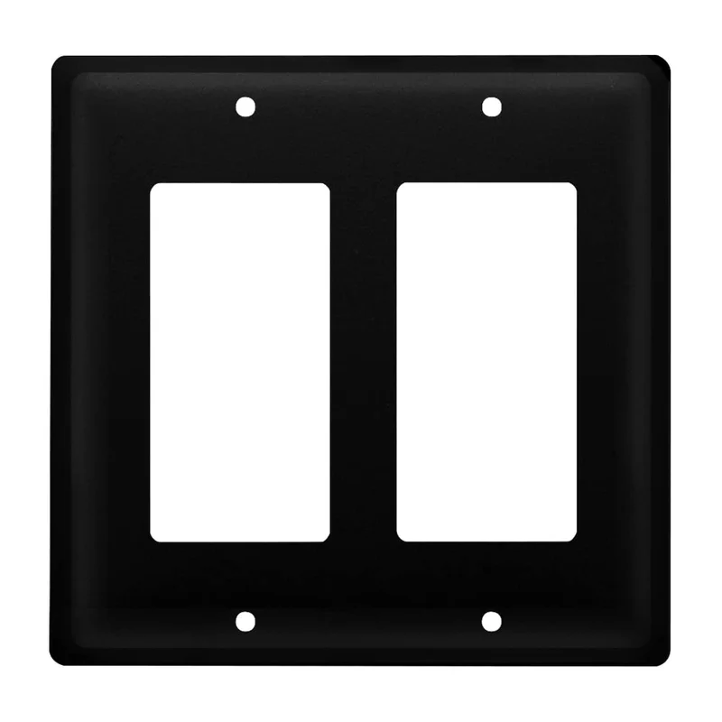 Village Wrought Iron Plain Double GFCI Cover