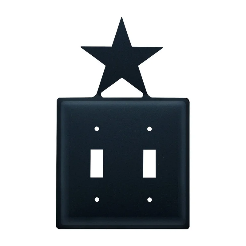 Village Wrought Iron Star Double Switch Cover