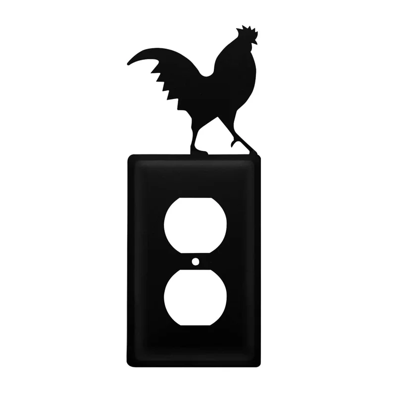 Village Wrought Iron Rooster Outlet Cover