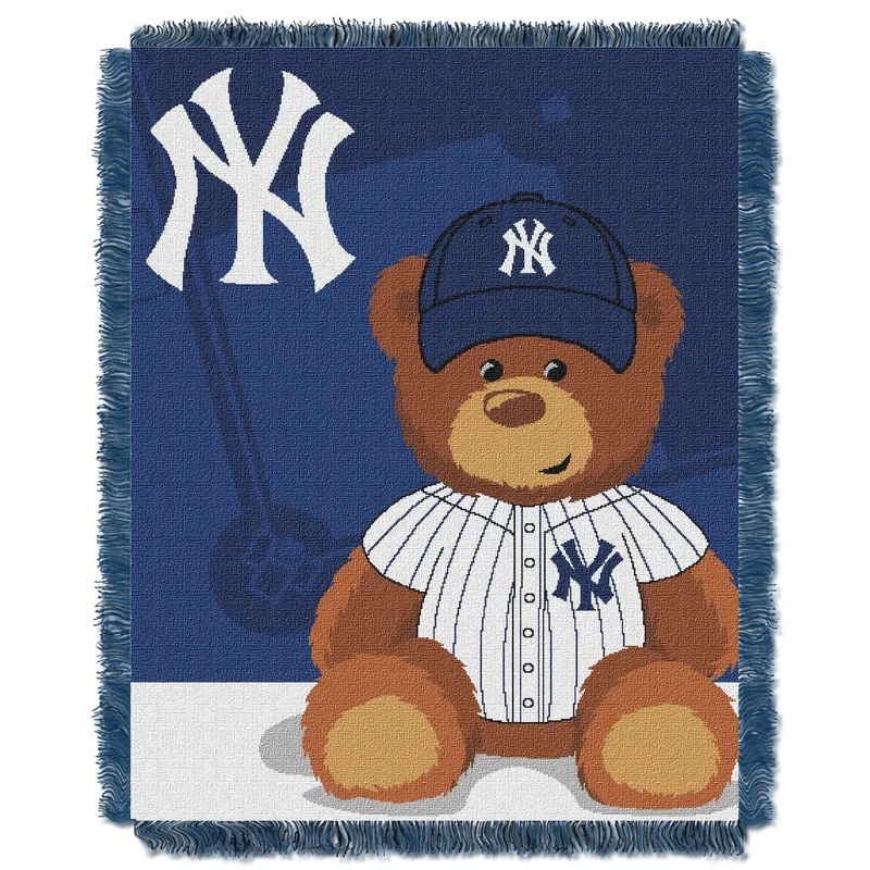 Yankees OFFIcIAL Major League Baseball Field Bear Baby 36x 46 Triple Woven Jacquard Throw by The Northwest company(D0102HXP01Y)