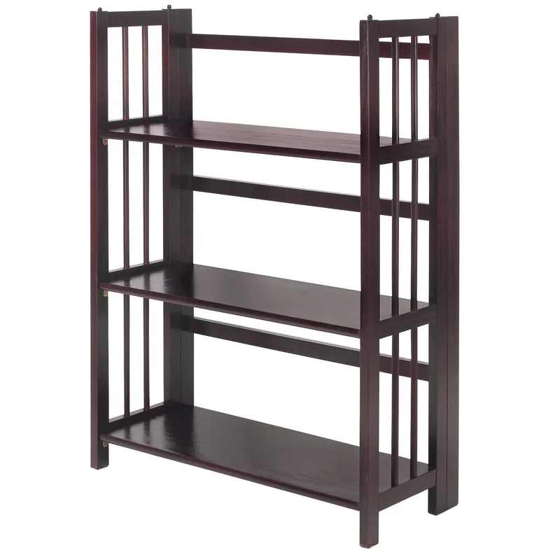 Casual Home 3 Shelf Folding Stackable Bookcase 27.5 Wide Espresso