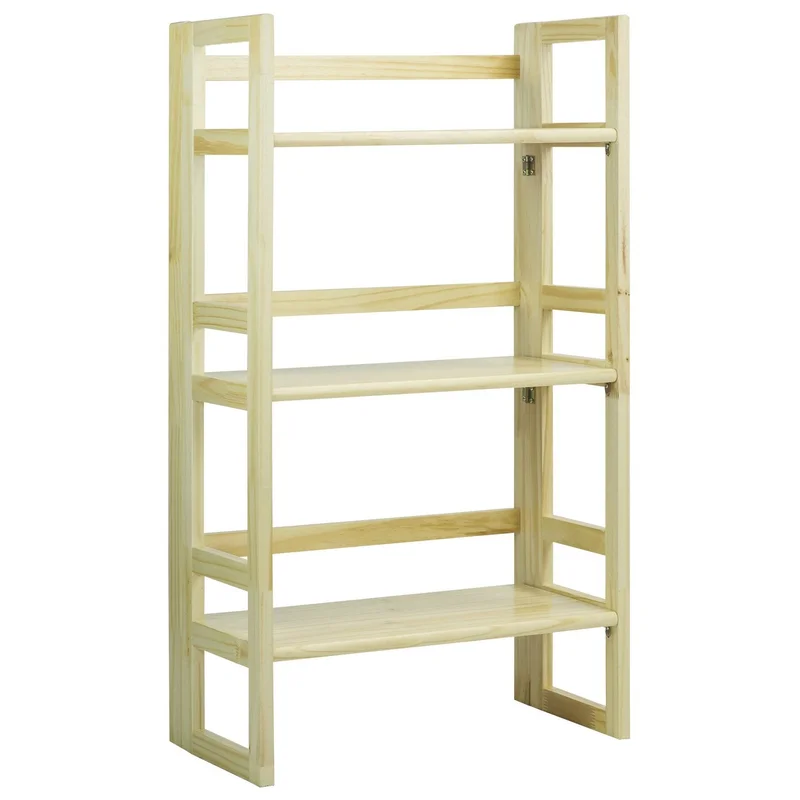 Casual Home 3-Shelf Folding Student Bookcase (20.75 Wide)-Natural
