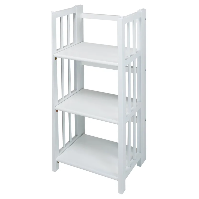 Casual Home 3-Shelf Folding Bookcase 14 Wide White
