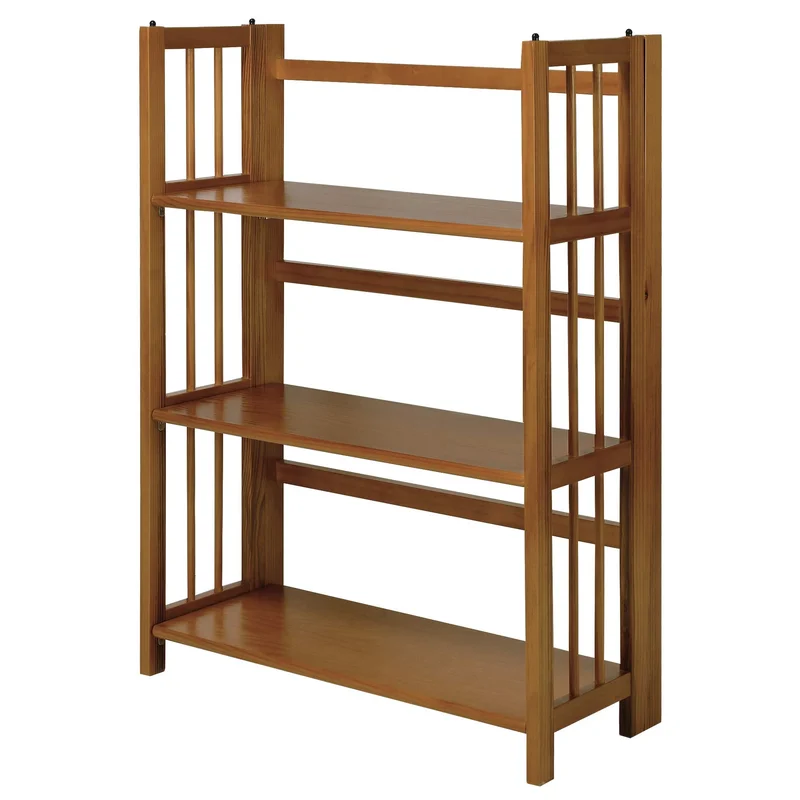 Casual Home 3-Shelf Stackable 27.5 Wide-Chestnut fold Bookcase