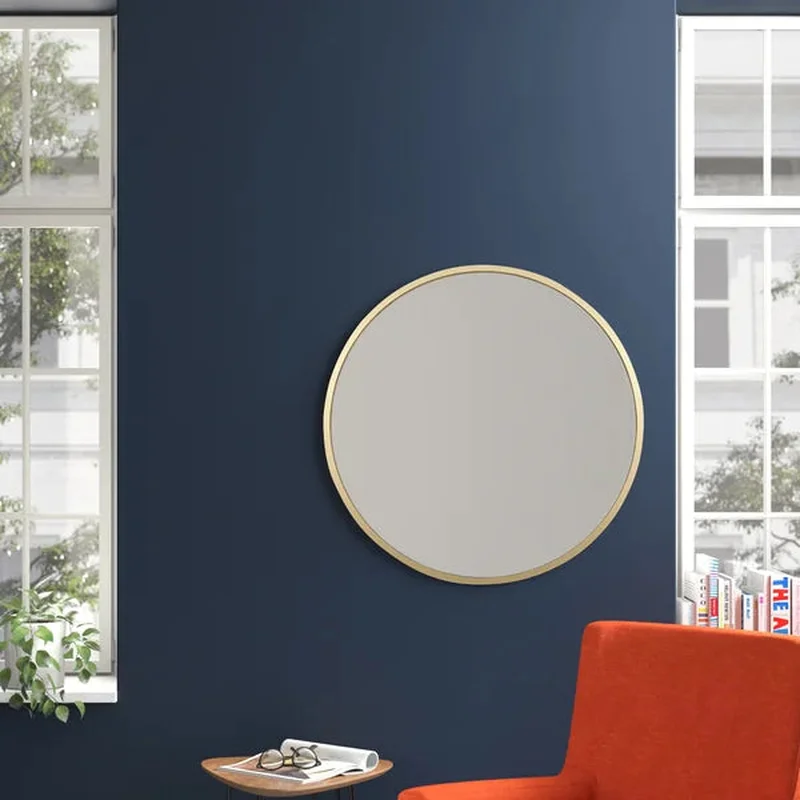 23.62" x 23.62" Gold New Milford Bathroom / Vanity Mirror