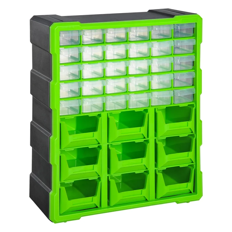 39 Drawer Storage Cabinets 38Lx16Dx47.5H cm Plastic-Green