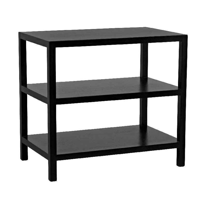 2 Shelf Side Table Hand Rubbed Black
