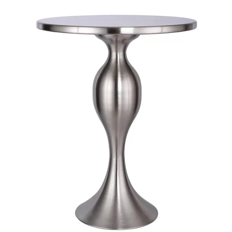 Brushed Nickel Jardin 24'' Tall Iron Pedestal End Table